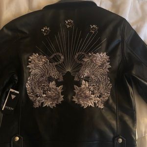 leather jacket with tiger on the back